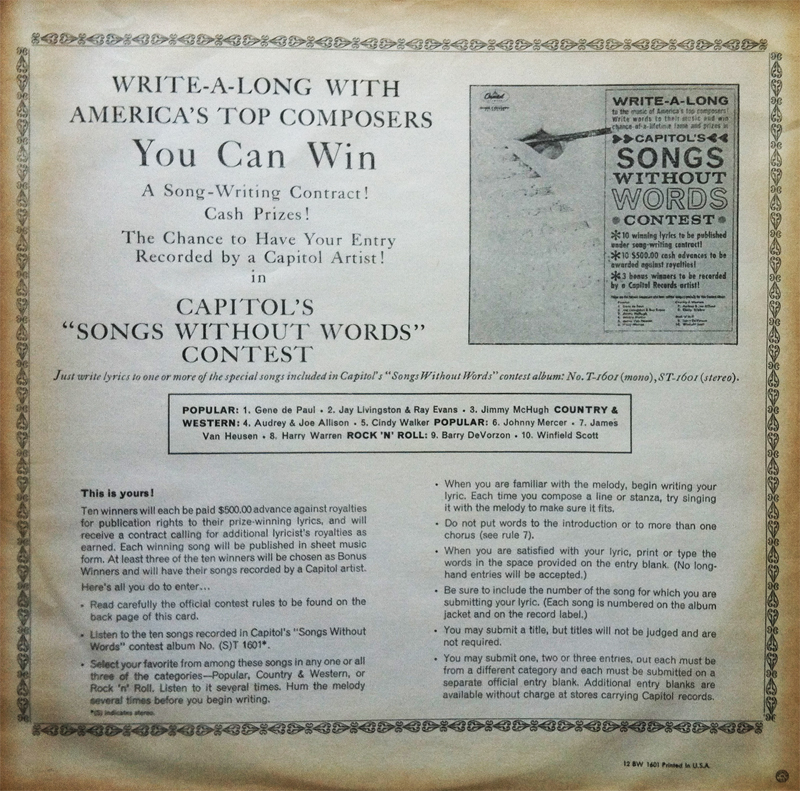Capitol's “Songs Without Words” Contest
